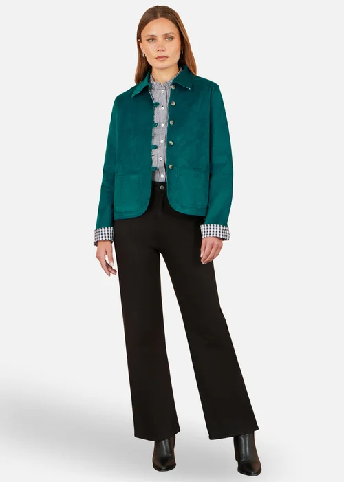 Yumi Teal Cord Reversible Gingham Jacket - 12 Image 3