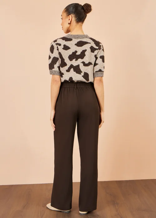 Yumi Brown Wide Leg Stretch Trousers - 12 Image 3