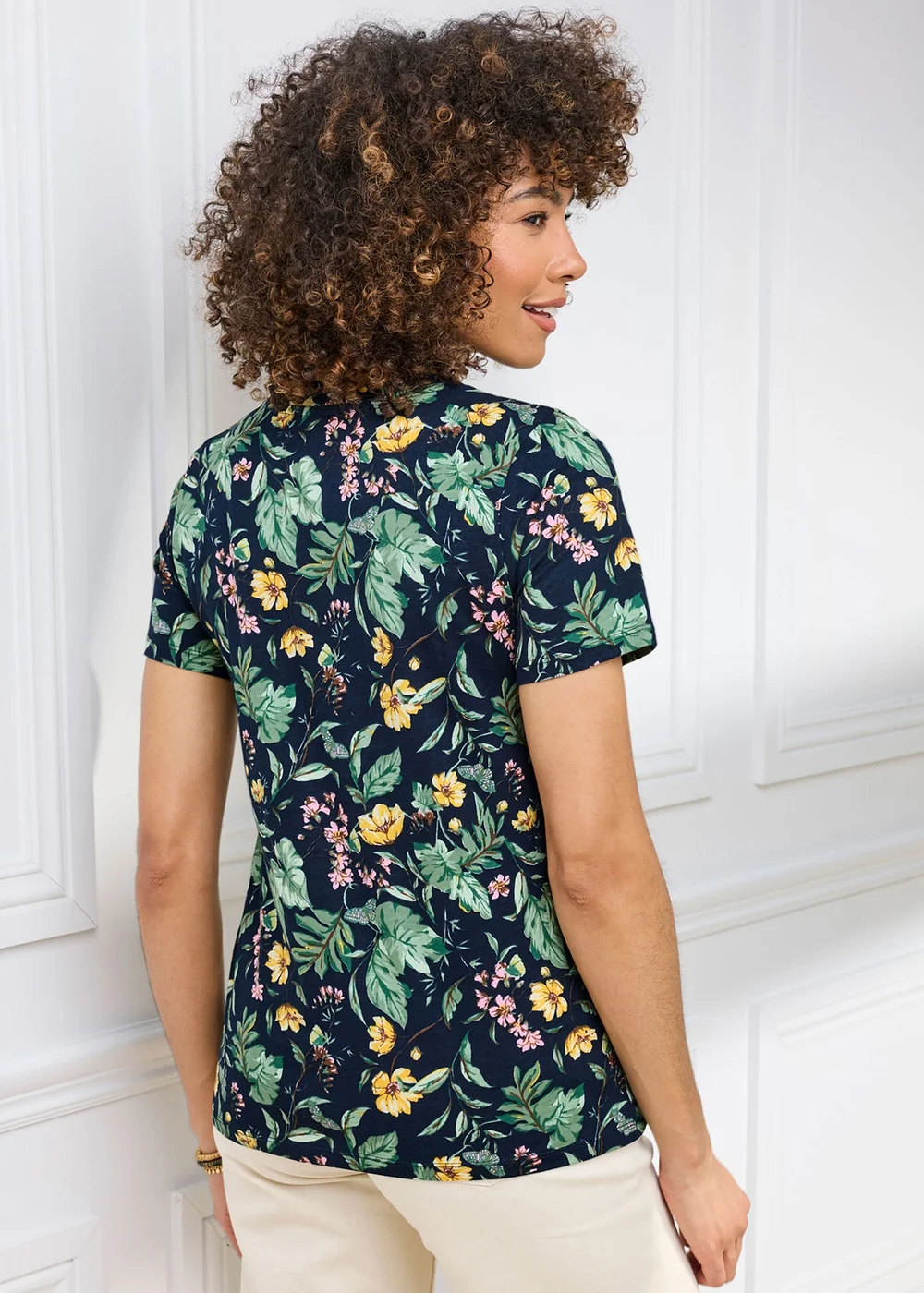 Cotton Traders Navy Short Sleeve Printed T-Shirt - 8 Image 4
