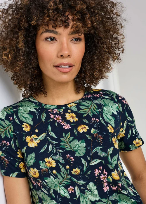 Cotton Traders Navy Short Sleeve Printed T-Shirt - 8 Image 3