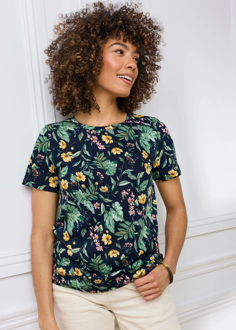 Cotton Traders Navy Short Sleeve Printed T-Shirt - 8 Image 2