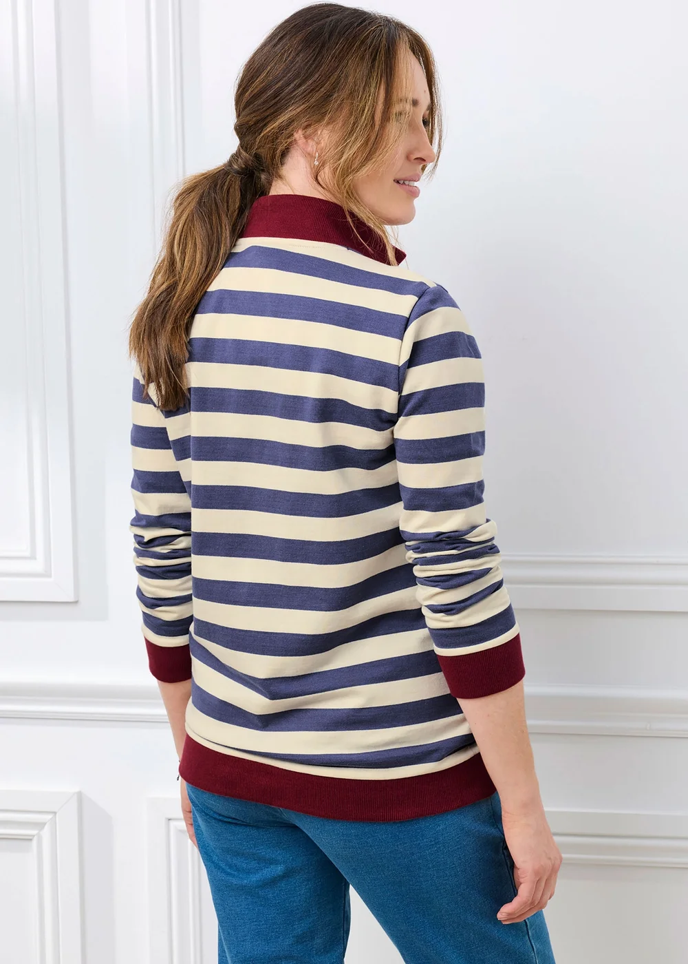 Cotton Traders Airforce Zip Neck Sweatshirt - 12 Image 3