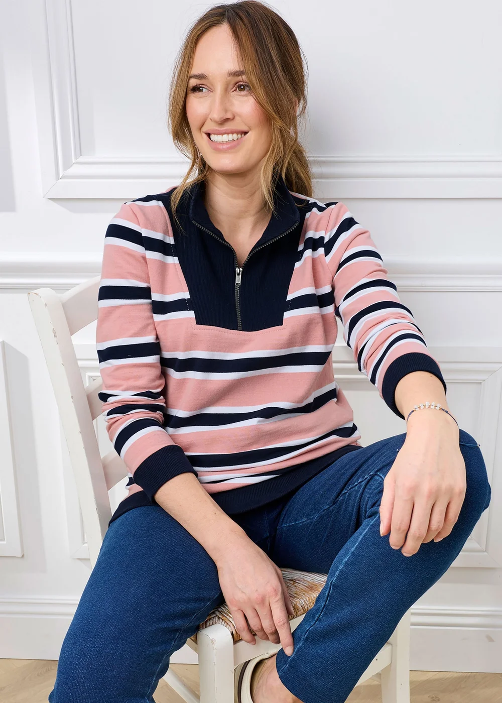Cotton Traders Rose Zip Neck Sweatshirt - 22 Image 1