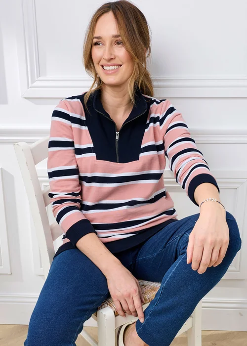 Cotton Traders Rose Zip Neck Sweatshirt - 22 Image 1