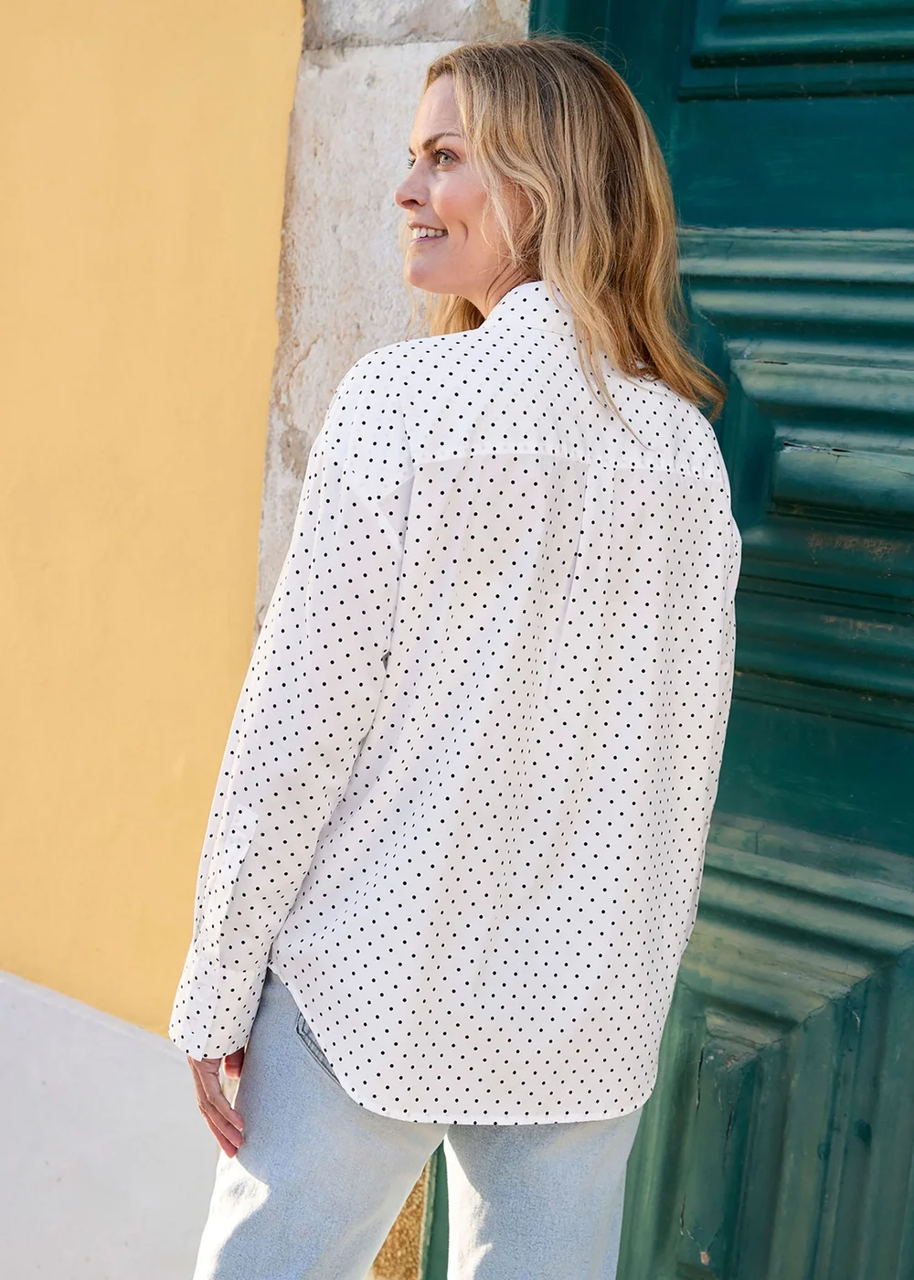 Cotton Traders Ivory Long Sleeve Printed Cotton Shirt - 18 Image 3