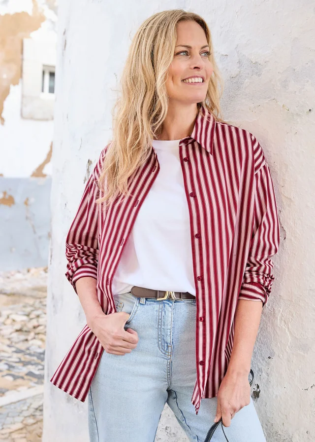 Cotton Traders Ruby Long Sleeve Printed Cotton Shirt