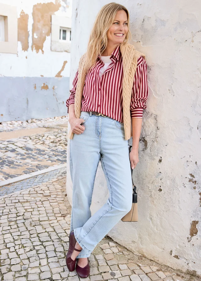 Cotton Traders Ruby Long Sleeve Printed Cotton Shirt