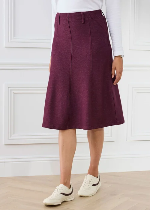 Cotton Traders Mulberry Jersey Denim Pull-On Midi Skirt - 14 Image 2