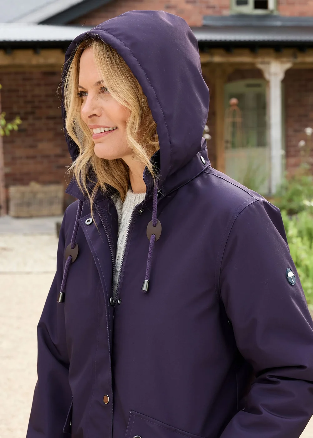 Cotton Traders Blackcurrant All Weather Fleece Lined Waterproof Coat - 20 Image 4