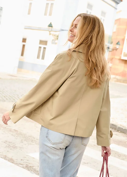 Cotton Traders Sand Cropped Trench Jacket - 12 Image 3