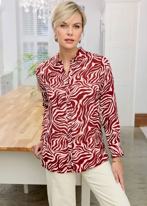 Cotton Traders Vintage Pink Longline Print Blouse - 18 Image 2