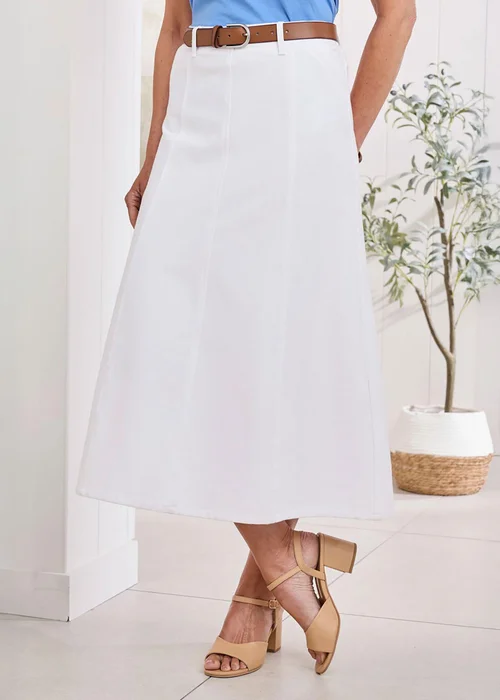 Cotton Traders Ivory Jersey Denim Pull-On Maxi Skirt - 22 Image 2