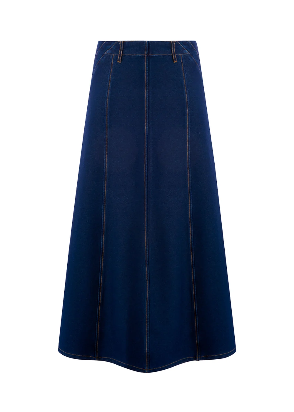 Cotton Traders Indigo Jersey Denim Pull-On Maxi Skirt - 18 Image 1