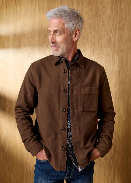 Cotton Traders Dark Brown Signature Moleskin Shacket - 12 Image 2