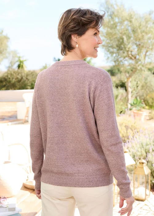 Cotton Traders Dusky Lilac Embroidered Jumper - 14 Image 3