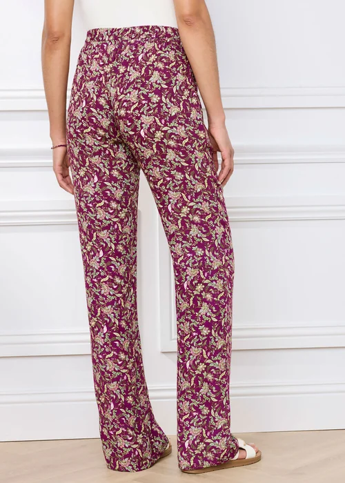 Cotton Traders Wild Rose Pull On Printed Crinkle Trousers - 24/L27 Image 3