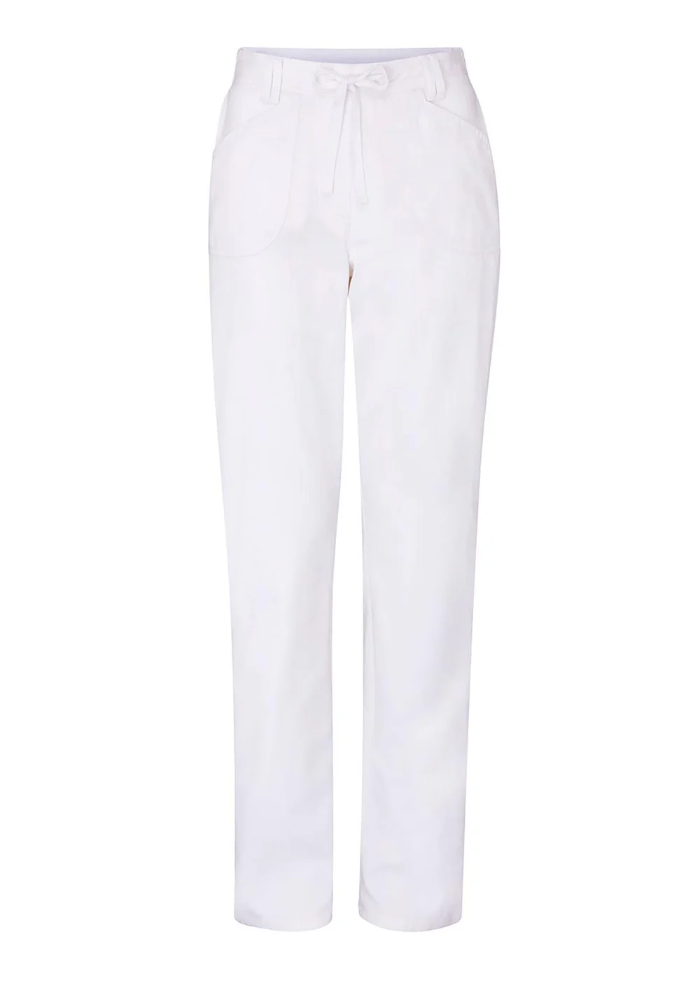 Cotton Traders White Wrinkle Free Pull On Straight Leg Trousers - 8/L31 Image 4
