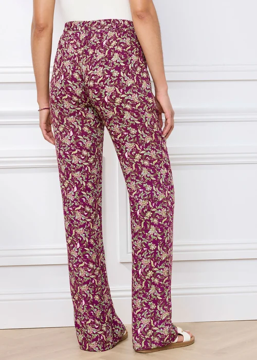 Cotton Traders Wild Rose Pull On Printed Crinkle Trousers - 24/L29 Image 3