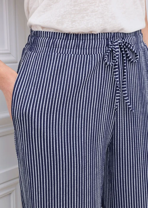 Cotton Traders Marine Pull On Textured Jersey Trouser - 10/L27 Image 4