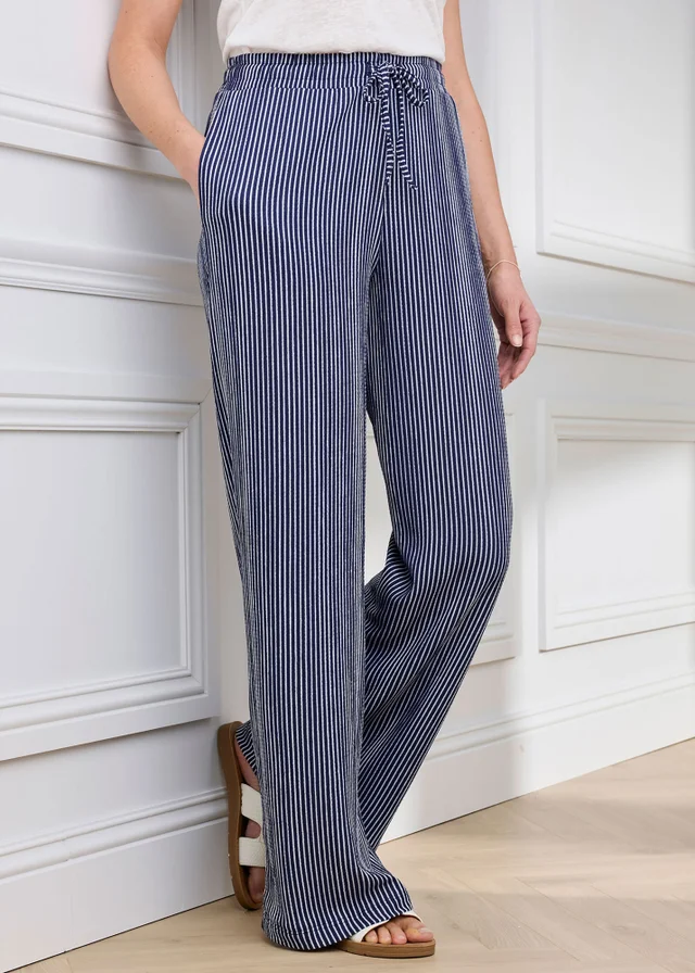 Cotton Traders Marine Pull On Textured Jersey Trouser