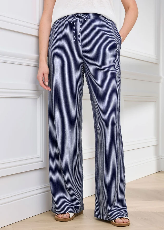 Cotton Traders Marine Pull On Textured Jersey Trouser
