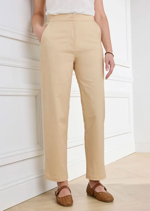 Cotton Traders Light Sand Ankle Grazer Chino Trouser - 14/L27 Image 2