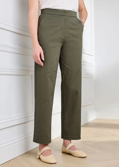 Cotton Traders Dark Forest Ankle Grazer Chino Trouser - 10/L27 Image 1