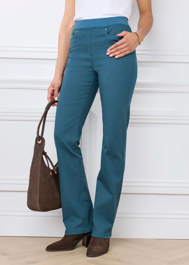 Cotton Traders Kingfisher Premium Pull-On Twill Straight Leg Jeans