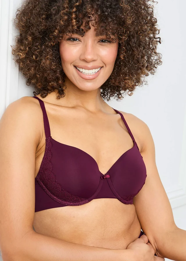 Cotton Traders Burgundy 2 Pack Abby Underwired Easy Fit Bras
