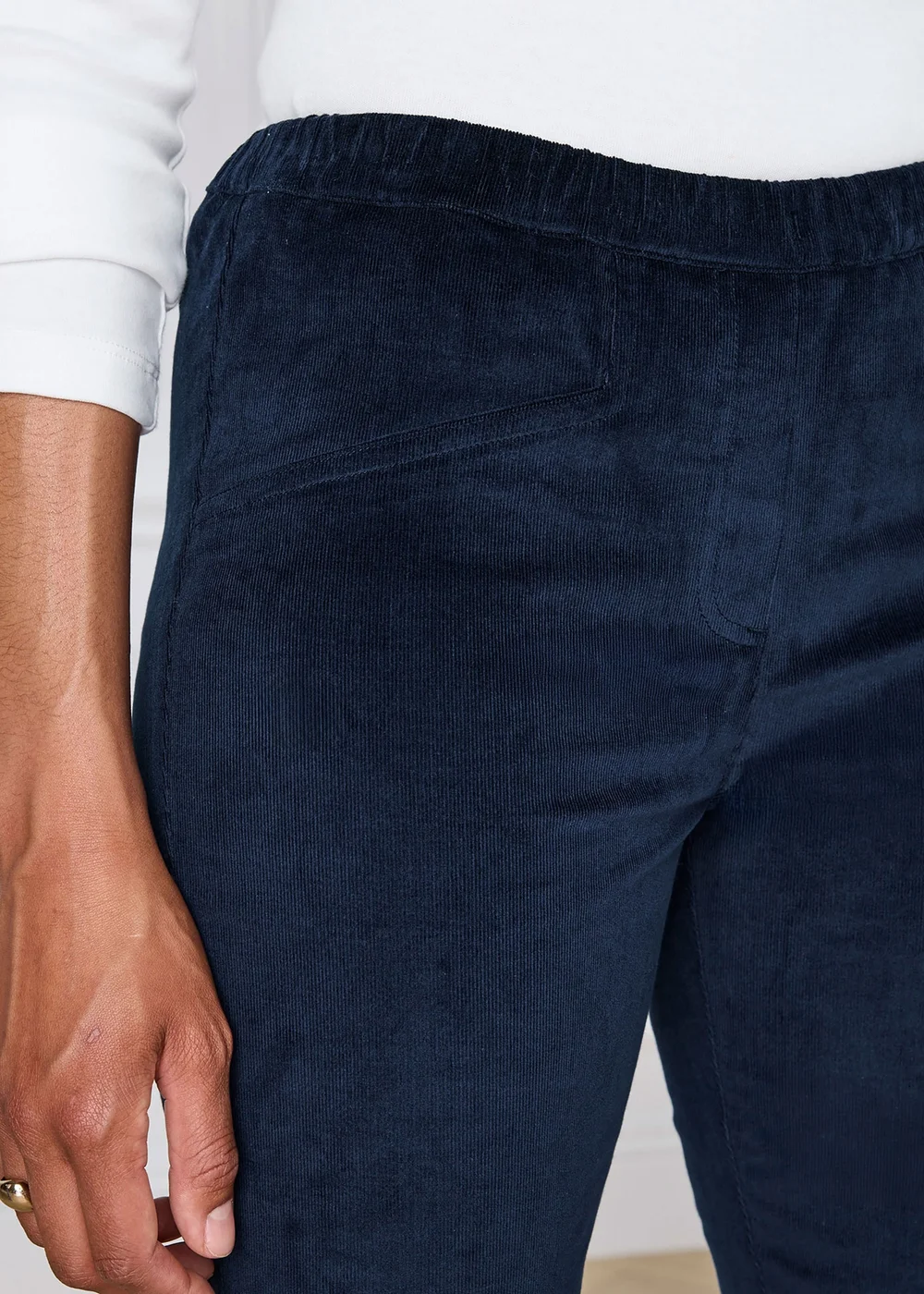 Cotton Traders Midnight Straight Leg Pull On Cord Trousers - 12/L27 Image 4