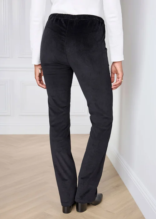 Cotton Traders Black Straight Leg Pull On Cord Trousers - 24/L27 Image 3