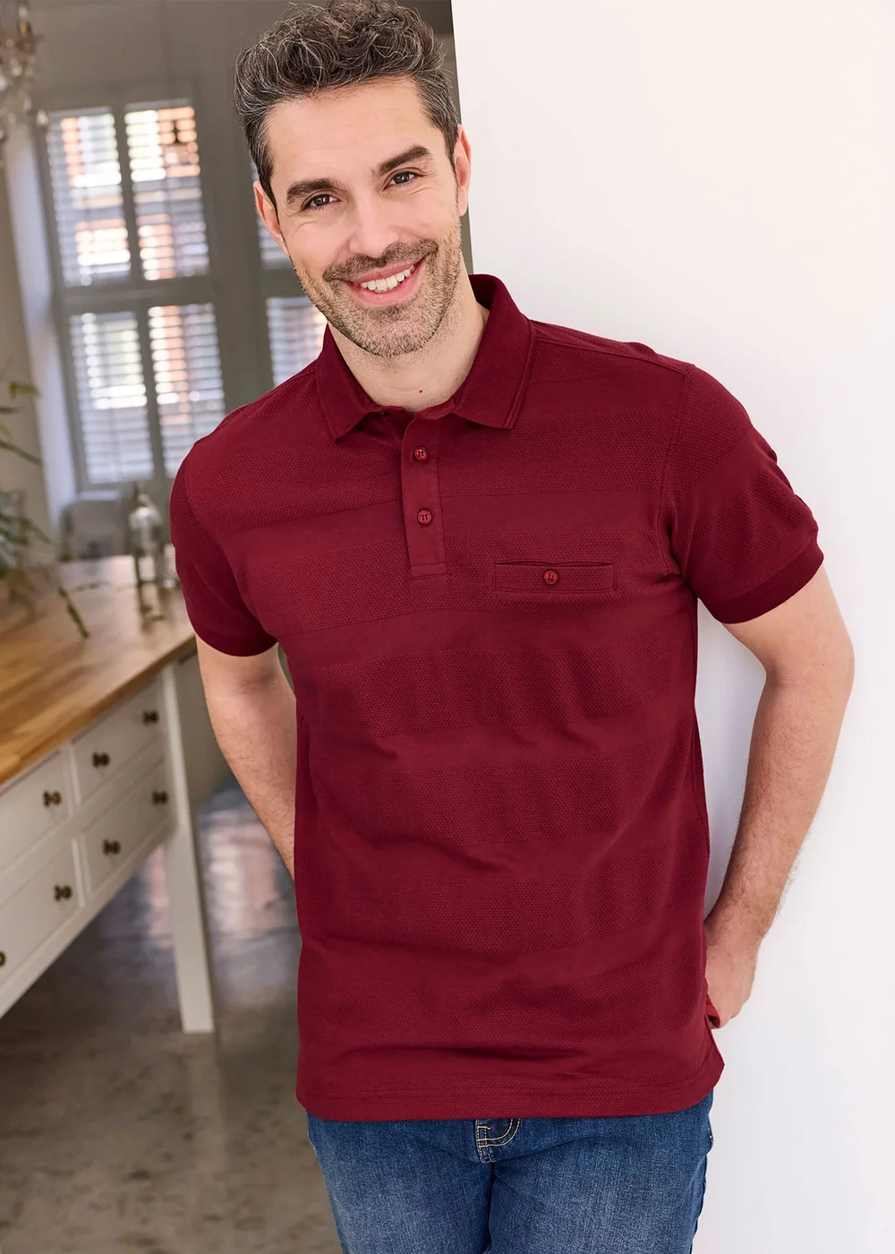 Cotton Traders Ruby Textured Luxury Polo Shirt - 5XL Image 3