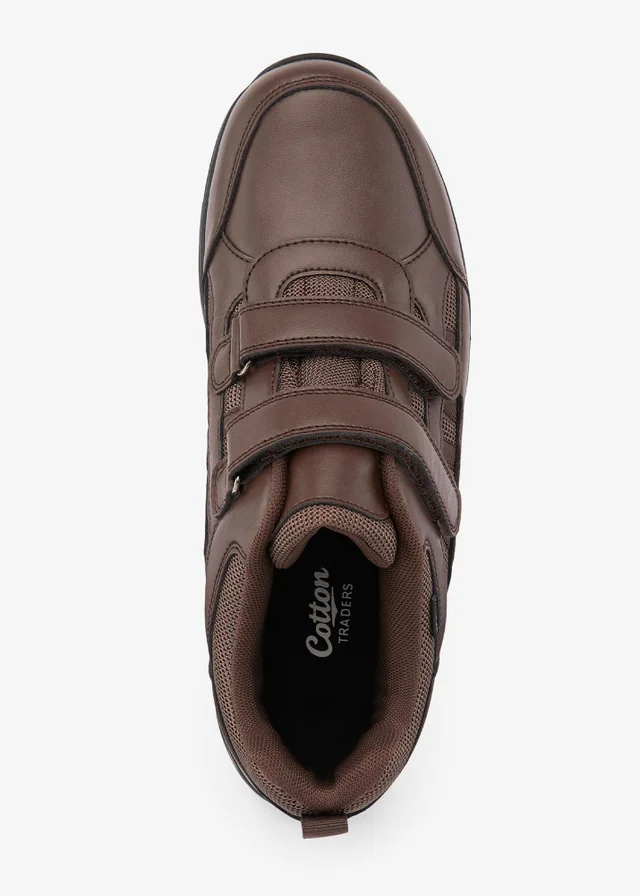 Cotton Traders Brown Waterproof Adjustable Walking Shoes