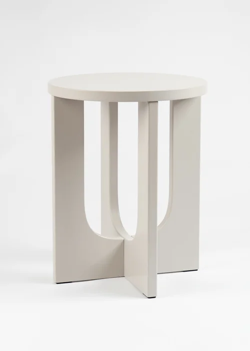 Scottish Everlastings Greige Round Side Table - One Size Image 2