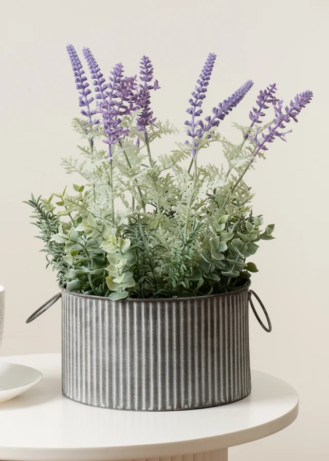 Scottish Everlastings Lavender in Iron Pot 37.5cm