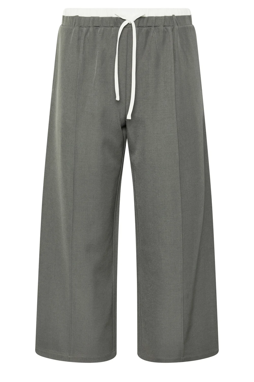 PixieGirl Petite Grey Contrast Waist Wide Leg Trousers - 12/L27 Image 5