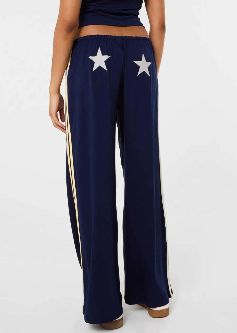 Pink Vanilla Navy Lisbon Wide Leg Trousers - L Image 4