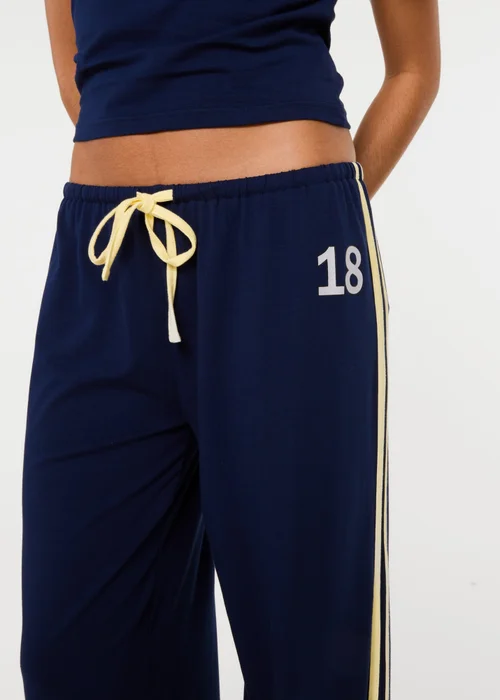 Pink Vanilla Navy Lisbon Wide Leg Trousers - L Image 3