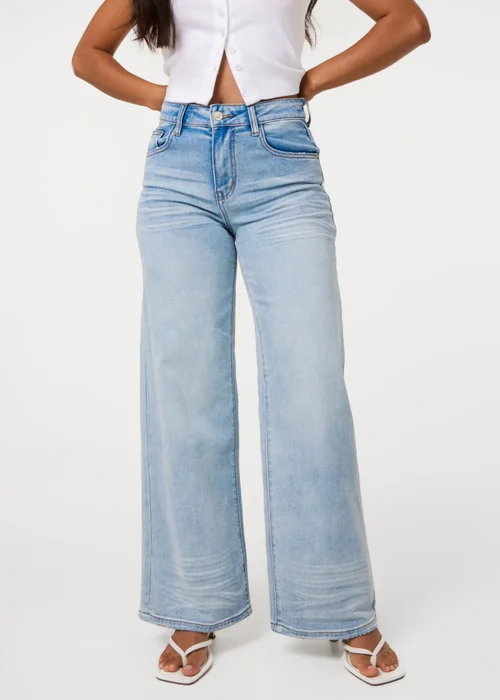 Pink Vanilla Blue Whisker Wide Leg Jeans - XS Image 2