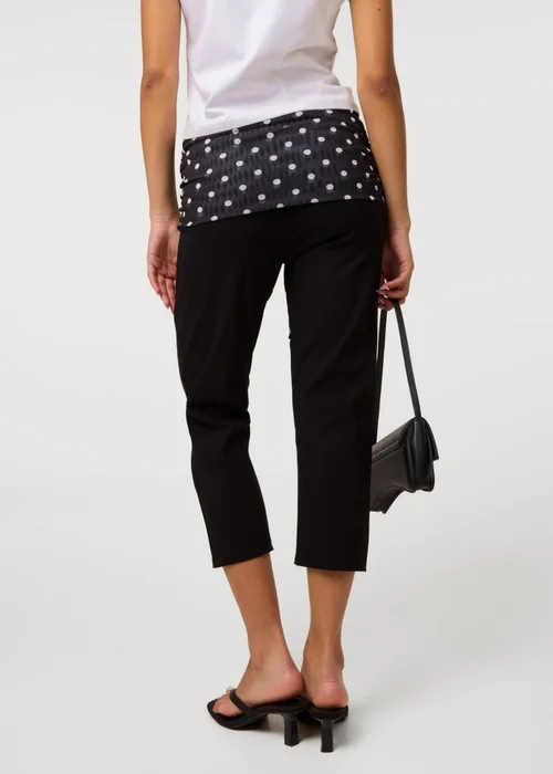 Pink Vanilla Black Mesh Polka Dot Tie Capri Pants - M/L Image 4