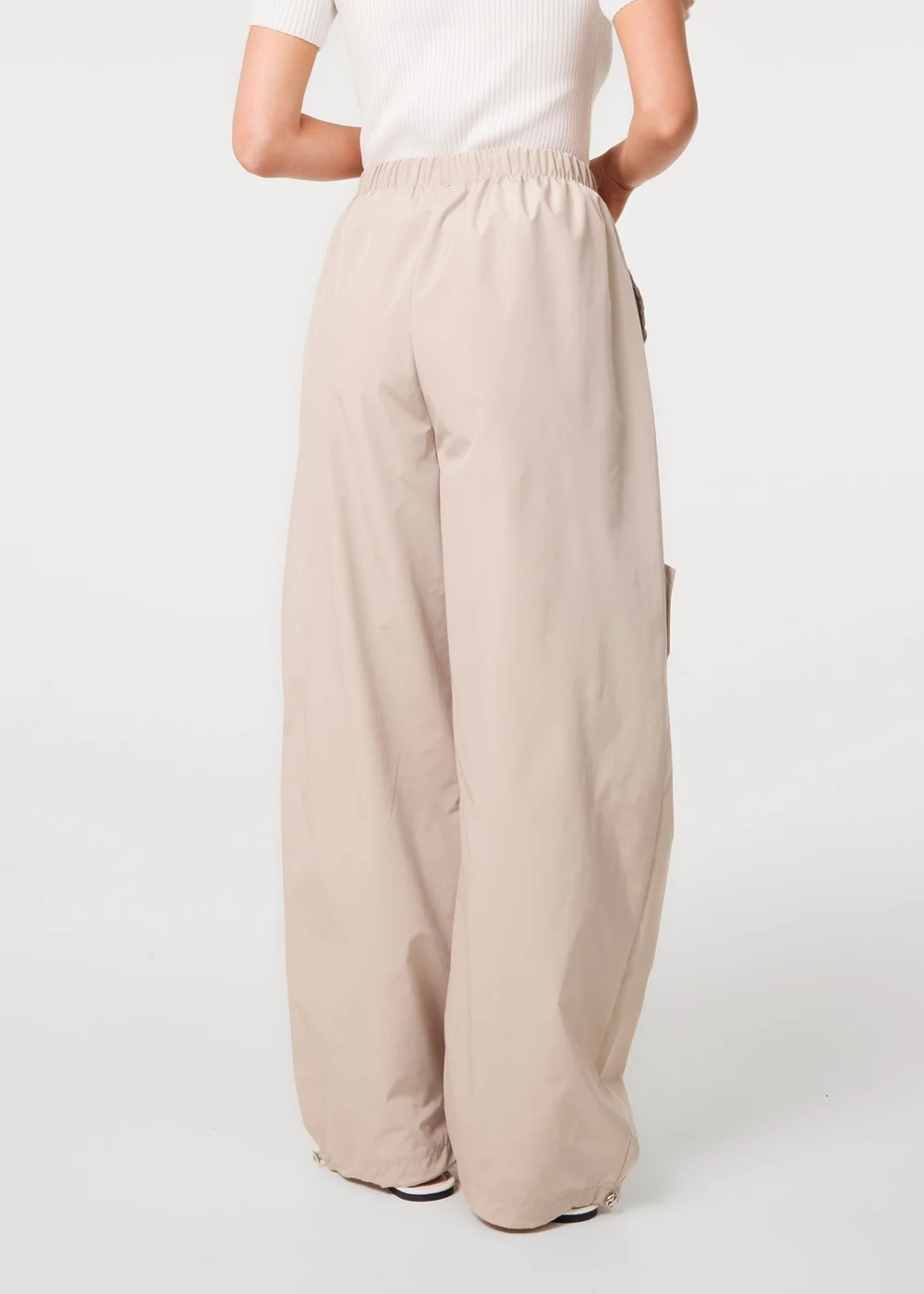 Pink Vanilla Stone Pocket Detail Wide Leg Cargo Trousers - S/M Image 4