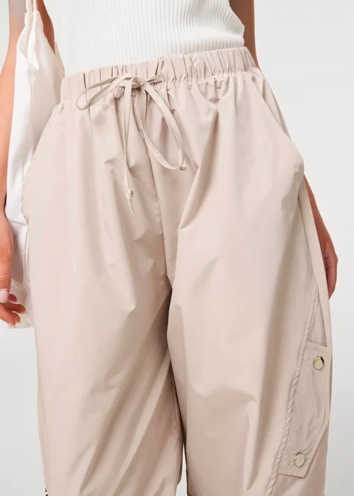 Pink Vanilla Stone Pocket Detail Wide Leg Cargo Trousers - S/M Image 3