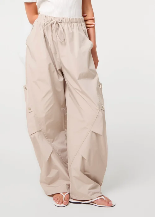 Pink Vanilla Stone Pocket Detail Wide Leg Cargo Trousers - S/M Image 2