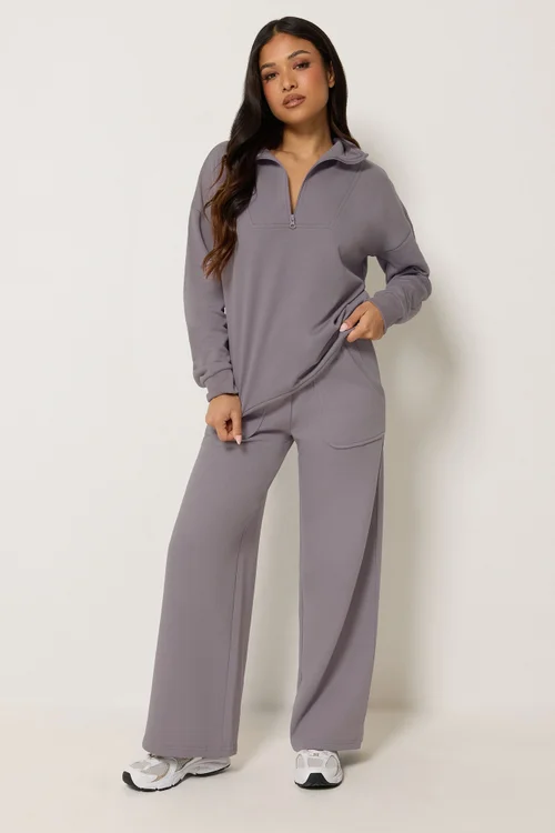PixieGirl Petite Lilac Purple Wide Leg Joggers - 8/L27 Image 1