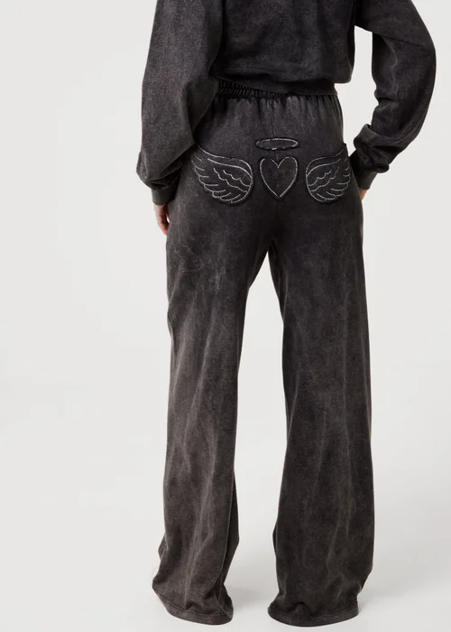 Pink Vanilla Black Halo Diamante Wide Leg Joggers - L Image 4