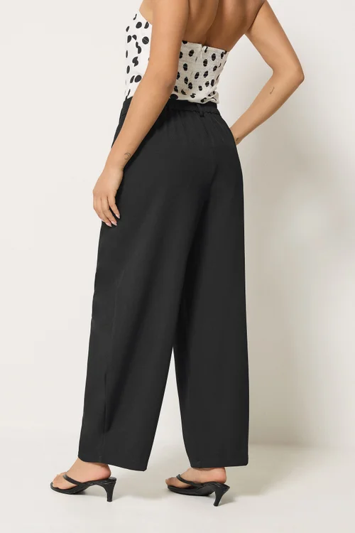 PixieGirl Petite Black Barrel Leg Trousers - 12/L27 Image 3