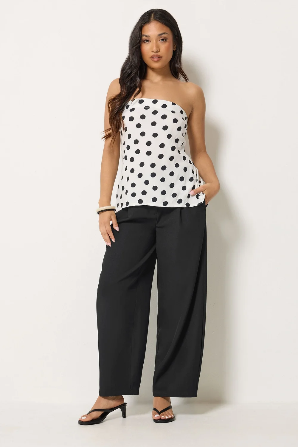 PixieGirl Petite Black Barrel Leg Trousers - 12/L27 Image 1