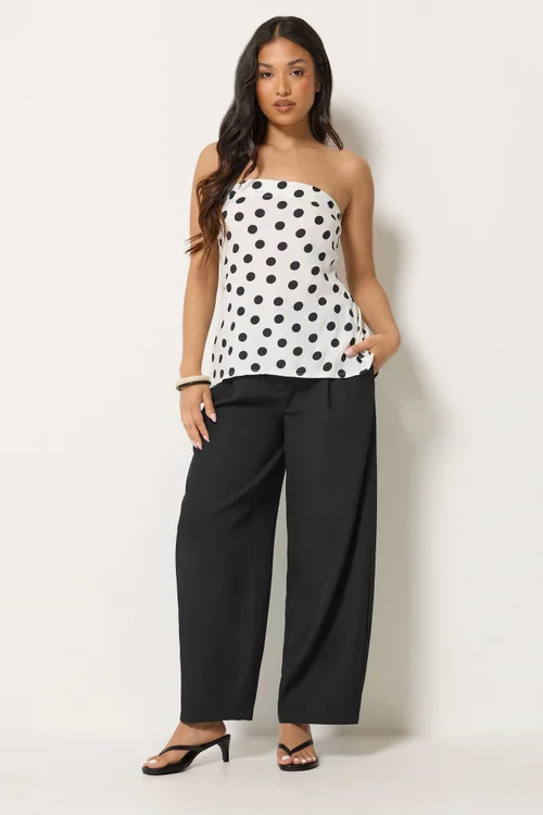 PixieGirl Petite Black Barrel Leg Trousers - 12/L27 Image 1