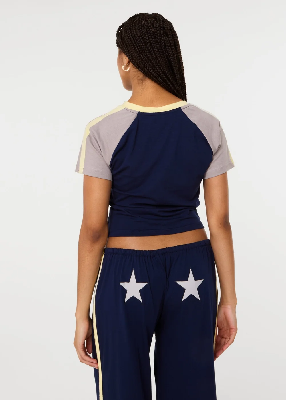 Pink Vanilla Navy Lisbon Fitted T-Shirt - L Image 4