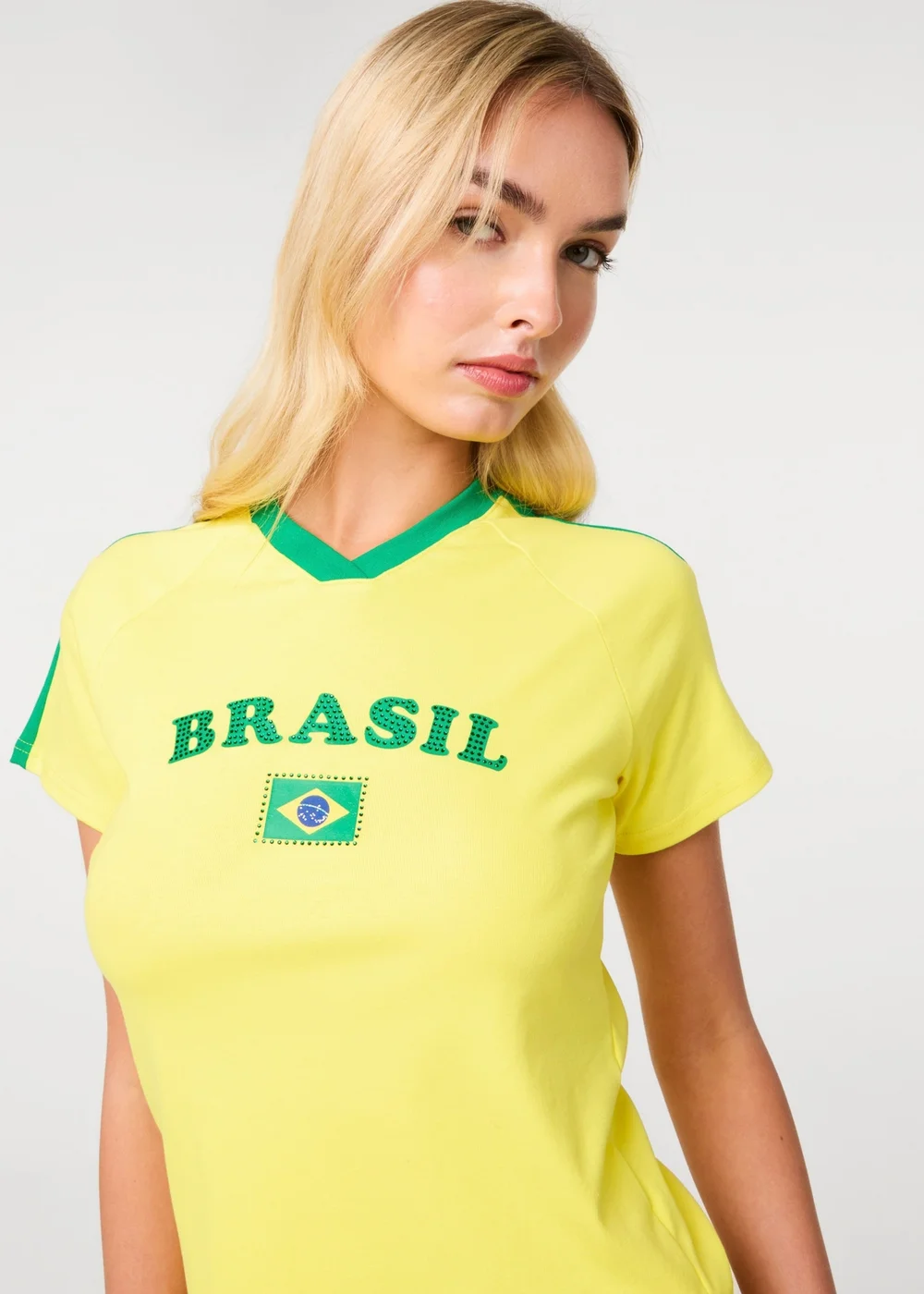 Pink Vanilla Yellow Brazil Embellished Football T-Shirt - M/L Image 3